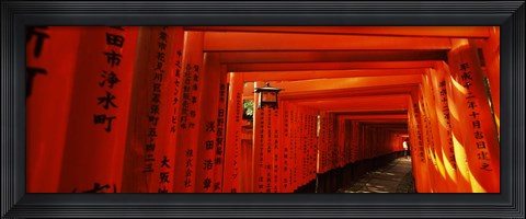 Framed Torii gates of a shrine, Fushimi Inari-Taisha, Fushimi Ward, Kyoto, Kyoto Prefecture, Kinki Region, Honshu, Japan Print