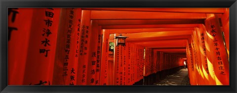 Framed Torii gates of a shrine, Fushimi Inari-Taisha, Fushimi Ward, Kyoto, Kyoto Prefecture, Kinki Region, Honshu, Japan Print