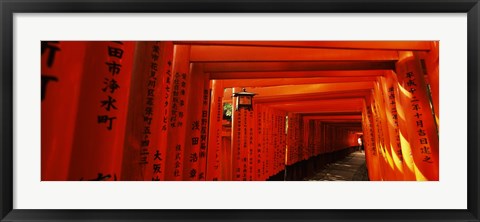 Framed Torii gates of a shrine, Fushimi Inari-Taisha, Fushimi Ward, Kyoto, Kyoto Prefecture, Kinki Region, Honshu, Japan Print