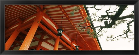 Framed Low angle view of a shrine, Heian Jingu Shrine, Kyoto, Kyoto Prefecture, Kinki Region, Honshu, Japan Print