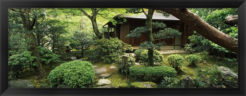 Framed Temple in a garden, Yuzen-En Garden, Chion-In, Higashiyama Ward, Kyoto, Kyoto Prefecture, Kinki Region, Honshu, Japan Print