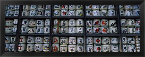 Framed Sake, Tsurugaoka Hachiman Shrine, Kamakura, Kanagawa Prefecture, Kanto Region, Japan Print