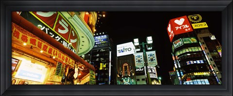 Framed Shinjuku Ward at night, Tokyo Prefecture, Kanto Region, Japan Print