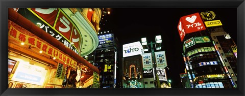 Framed Shinjuku Ward at night, Tokyo Prefecture, Kanto Region, Japan Print