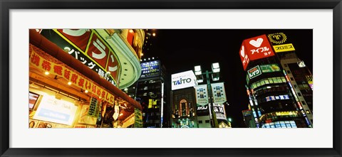 Framed Shinjuku Ward at night, Tokyo Prefecture, Kanto Region, Japan Print