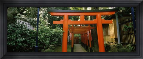 Framed Torii Gates in a park, Ueno Park, Taito, Tokyo Prefecture, Kanto Region, Japan Print