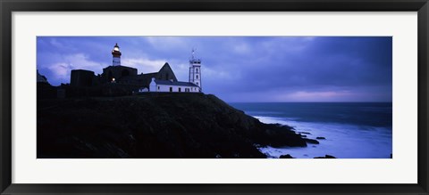 Framed Lighthouse at the seaside, Pointe Saint Mathieu, Finistere, Brittany, France Print