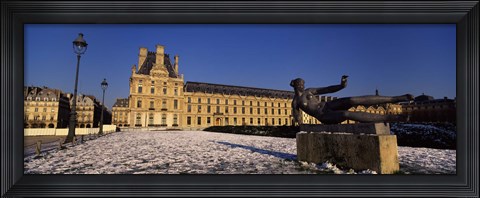Framed Statue in front of a palace, Tuileries Palace, Paris, Ile-de-France, France Print