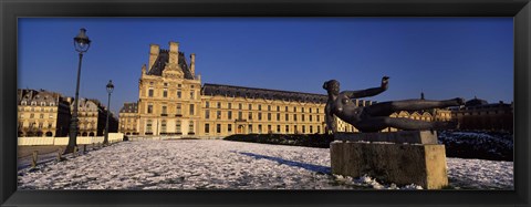 Framed Statue in front of a palace, Tuileries Palace, Paris, Ile-de-France, France Print