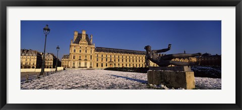 Framed Statue in front of a palace, Tuileries Palace, Paris, Ile-de-France, France Print