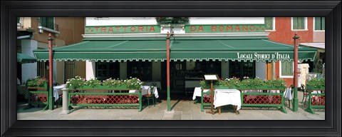 Framed Facade of a restaurant, Burano, Venice, Veneto, Italy Print