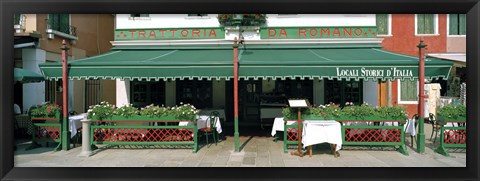 Framed Facade of a restaurant, Burano, Venice, Veneto, Italy Print