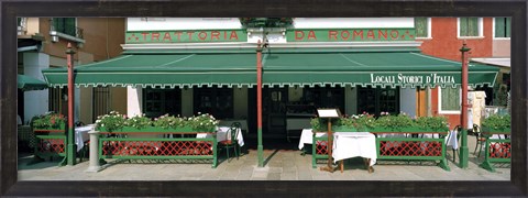 Framed Facade of a restaurant, Burano, Venice, Veneto, Italy Print