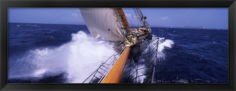 Framed Sailboat in the sea, Antigua, Antigua and Barbuda Print