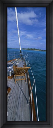 Framed Chair on a boat deck, Exumas, Bahamas Print