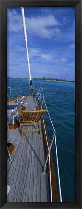 Framed Chair on a boat deck, Exumas, Bahamas Print