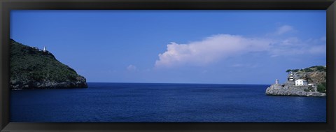 Framed Island in the sea, Majorca, Spain Print