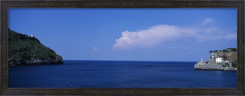 Framed Island in the sea, Majorca, Spain Print