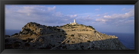 Framed Lighthouse at a seaside, Majorca, Spain Print