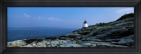 Framed Castle Hill Lighthouse at the seaside, Newport, Newport County, Rhode Island, USA Print