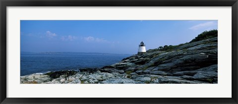 Framed Castle Hill Lighthouse at the seaside, Newport, Newport County, Rhode Island, USA Print