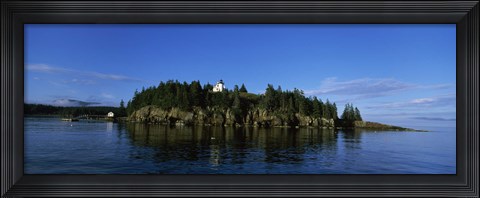 Framed Island in the sea, Bear Island Lighthouse off Mount Desert Island, Maine Print