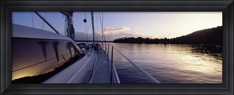Framed Sailboat in the sea, Kingdom of Tonga,Vava&#39;u Group of Islands, South Pacific (horizontal) Print