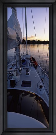 Framed Sailboat in the sea, Kingdom of Tonga,Vava&#39;u Group of Islands, South Pacific (vertical) Print