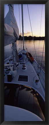 Framed Sailboat in the sea, Kingdom of Tonga,Vava&#39;u Group of Islands, South Pacific (vertical) Print