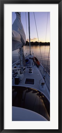 Framed Sailboat in the sea, Kingdom of Tonga,Vava&#39;u Group of Islands, South Pacific (vertical) Print