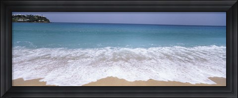 Framed Surf on the beach, Antigua, Antigua and Barbuda Print