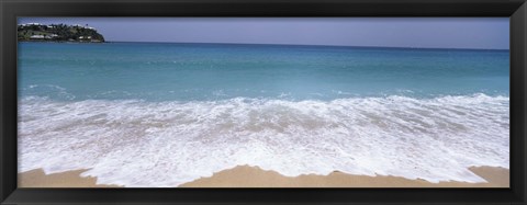 Framed Surf on the beach, Antigua, Antigua and Barbuda Print