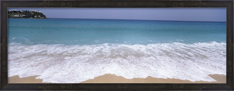 Framed Surf on the beach, Antigua, Antigua and Barbuda Print