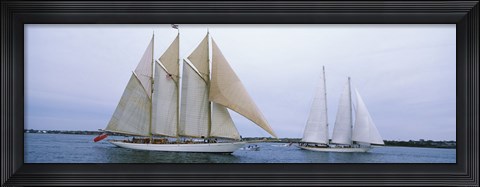Framed Sailboats in the sea, Narragansett Bay, Newport, Newport County, Rhode Island, USA Print