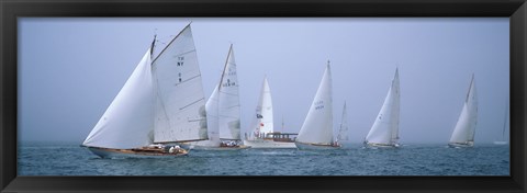 Framed Yachts racing in the ocean, Annual Museum Of Yachting Classic Yacht Regatta, Newport, Newport County, Rhode Island, USA Print