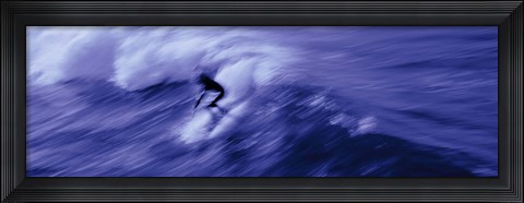 Framed High angle view of a person surfing in the sea, USA Print
