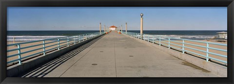 Framed Hut on a pier, Manhattan Beach Pier, Manhattan Beach, Los Angeles County, California (horizontal) Print