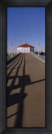 Framed Hut on a pier, Manhattan Beach Pier, Manhattan Beach, Los Angeles County, California (vertical) Print