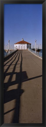 Framed Hut on a pier, Manhattan Beach Pier, Manhattan Beach, Los Angeles County, California (vertical) Print