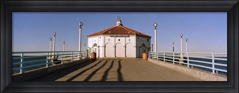 Framed Building on a pier, Manhattan Beach Pier, Manhattan Beach, Los Angeles County, California, USA Print