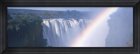 Framed Rainbow over a waterfall, Victoria Falls, Zambezi River, Zimbabwe Print