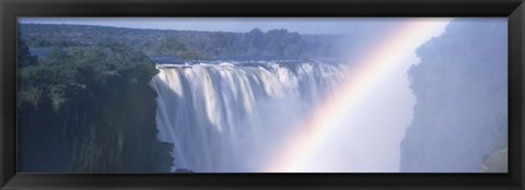 Framed Rainbow over a waterfall, Victoria Falls, Zambezi River, Zimbabwe Print