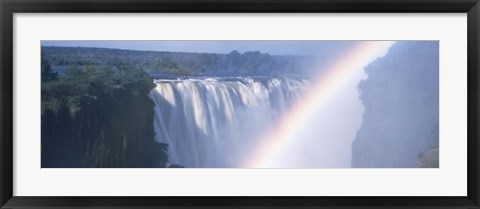 Framed Rainbow over a waterfall, Victoria Falls, Zambezi River, Zimbabwe Print