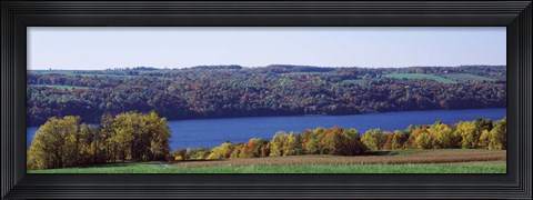 Framed Trees at the lakeside, Owasco Lake, Finger Lakes, New York State, USA Print