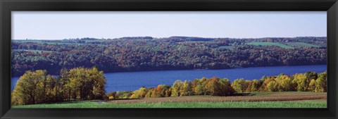 Framed Trees at the lakeside, Owasco Lake, Finger Lakes, New York State, USA Print