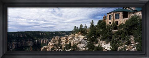 Framed Low angle view of a building, Grand Canyon Lodge, Bright Angel Point, North Rim, Grand Canyon National Park, Arizona, USA Print