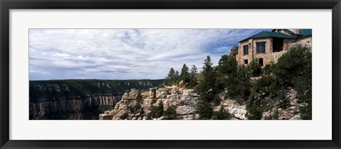 Framed Low angle view of a building, Grand Canyon Lodge, Bright Angel Point, North Rim, Grand Canyon National Park, Arizona, USA Print