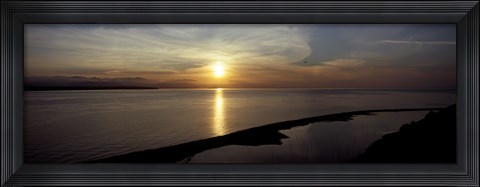 Framed Sunset over the sea, Ebey&#39;s Landing National Historical Reserve, Whidbey Island, Island County, Washington State, USA Print