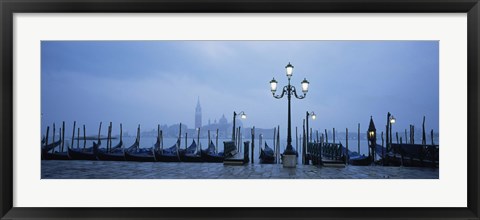 Framed Gondolas in a canal, Grand Canal, St. Mark&#39;s Square, San Giorgio Maggiore, Venice, Veneto, Italy Print