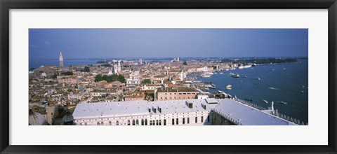 Framed High angle view of a city, Grand Canal, St. Mark&#39;s Campanile, Doges Palace, Venice, Veneto, Italy Print